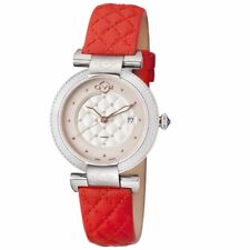GV2 by Gevril Women's 1506 Berletta Swarovski Red Leather White Dial Watch 3,900
