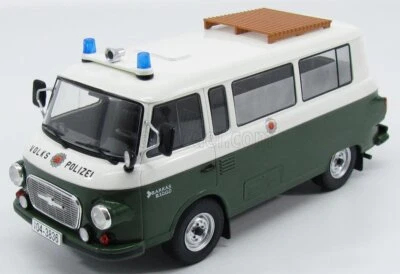 MODELLINO FURGONE STATICO MODELCAR BARKAS B1000 MINI BUS VOLKSPOLIZEI 1965 1/18 - Immagine 1 di 4