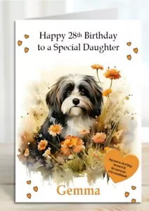 Personalised Birthday Card Beautiful Dog Mum Nana Granddaughter Daughter Sister - Picture 1 of 2