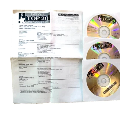 5/11/02 CASEY KASEM AT20,3 HRS,3 LONG DISTANCE DEDICATIONS & 5 AMERICAS TOP HITS - Imagem 1 de 4