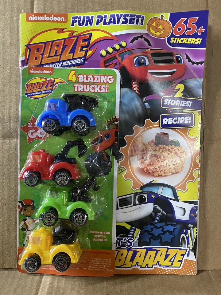 Blaze the Monster Machines magazine #84 2023 65 stickers & 4 Blazing Trucks Toys - Image 1 of 1
