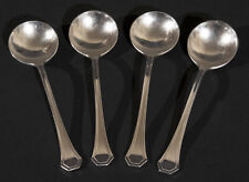 Reed & Barton Sierra Silverplate Round Soup / Bouillon Spoons (4) 1914 Antique