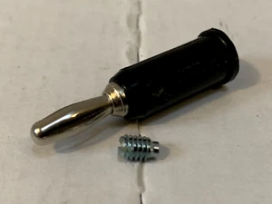 1 X POMONA 1325-0 BANANA PLUG SOLDERLESS BLACK / STACKABLE / 15A MADE IN USA - Picture 1 of 10