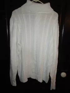 Amazon Essentials Sweater Womens Fishermen Cable Knit Ivory Cream XL New - Picture 1 of 3