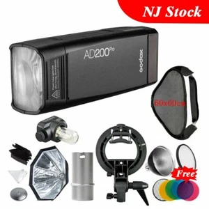 Godox AD200Pro Dual Head Pocket Flash AD-S15 SFUV60 Bowens Softbox AD-S2 AD-S11 - Picture 1 of 12