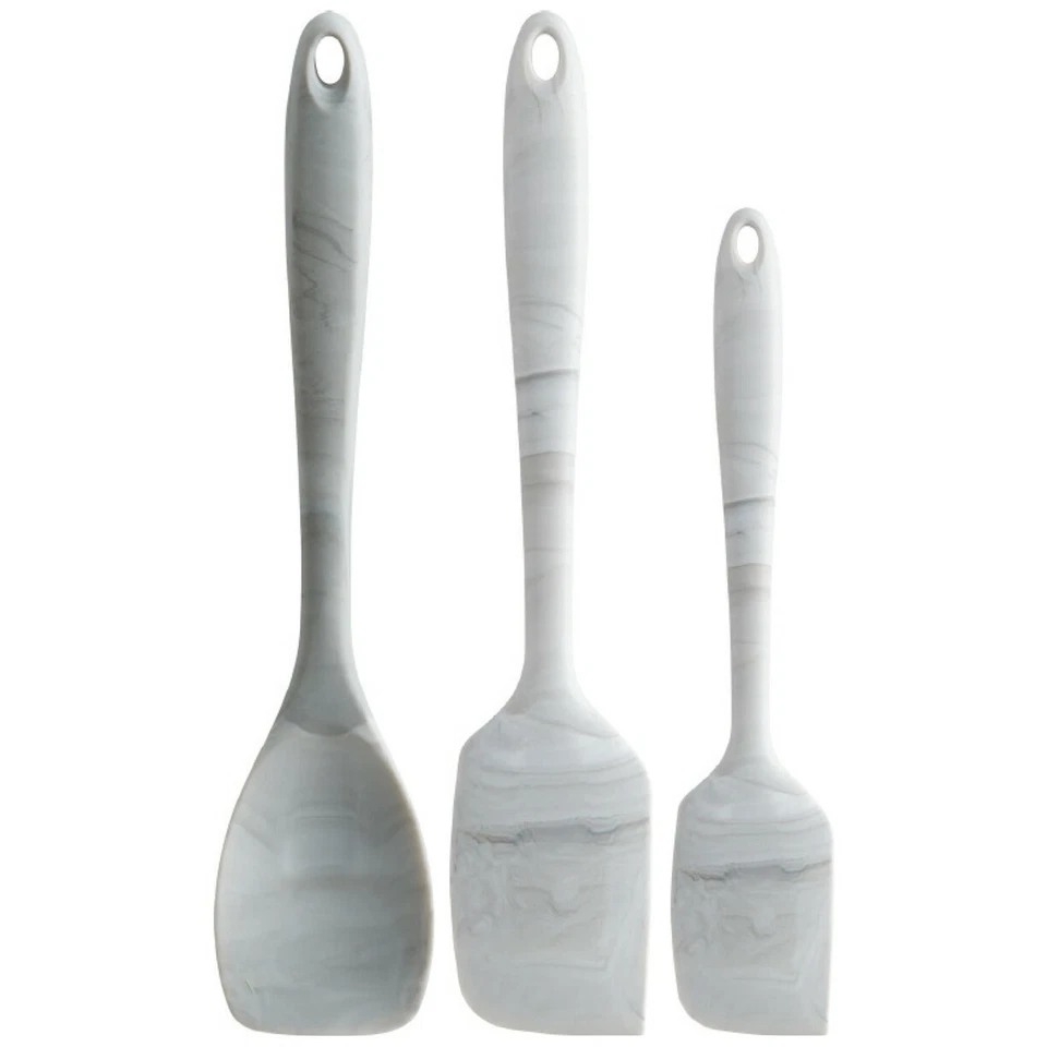 Juego de 3 espátulas y cucharas de silicona Trudeau gris mármol Foto 1 de 1