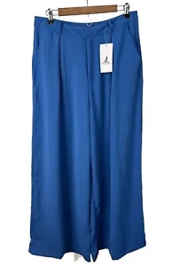 Tronjori High Waist Casual Wide Leg Long Palazzo Pants Trousers Size XL Blue - Picture 1 of 10
