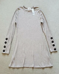 Francesca's Harper Heritage Womens Knit Button Sleeve Dress ~ Size XXS NWT - Picture 1 of 4