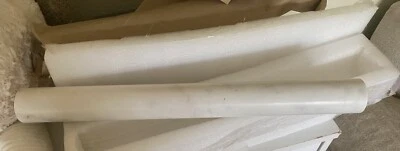 RODILLO DE MÁRMOL MACIZO BLANCO/GRIS - PESADO, SIN ASAS, 19" DE LARGO Foto 1 de 2