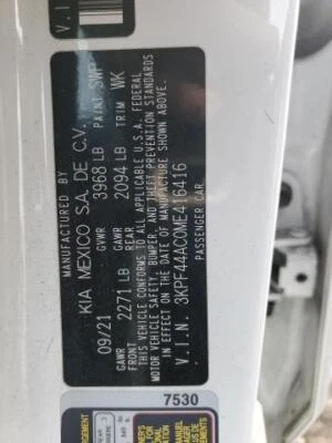 Medidor de velocímetro usado se adapta a: Kia Forte 2021 mercado de Estados Unidos CVT 4,20`` pantalla de visualización Foto 1 de 4