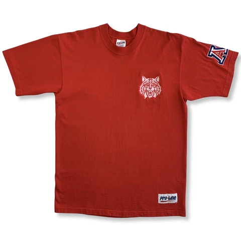Arizona Wildcats T-Shirt VTG 90s Pro Line Embroidered Logos Tee Red Size Large L Cover