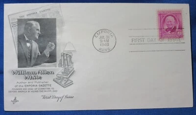 USA SCOTT  #960 FDC William A. White 3 cents 1948 ArtCraft Cachet - Image 1 of 2