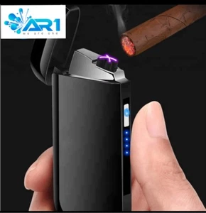 Arc Lighter Dual Electric USB Rechargeable Plasma Windproof NO flame small Cigar - Picture 1 of 18