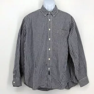 Dockers Button Down Blue White Plaid Long Sleeve Shirt Men's Size XL - Picture 1 of 7
