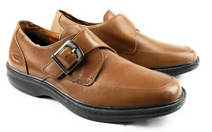 Dr Comfort Leader Brown Leather Comfort Dress Shoes Adjustable Buckle Men's 10 M - Picture 1 of 10