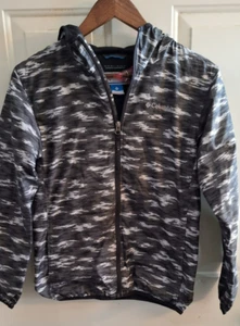 Columbia Lightweight Kid's Jacket Gray/Black/White Size L Zip front pockets - Picture 1 of 11