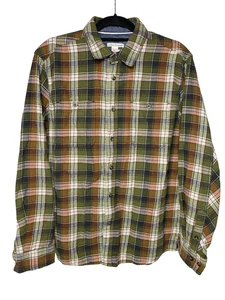Carbon 2 Cobalt Men's Medium Plaid Button Down Long Sleeve Flannel Shirt Cotton - Picture 1 of 3