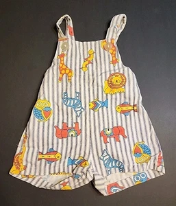 Vintage 60s/70s Animal Striped Baby Romper Size 12 Months - Picture 1 of 7
