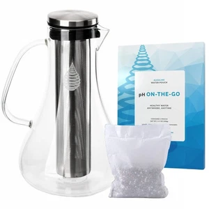 - Alkaline Glass Water Filter Pitcher, High pH Purifier with 1 Alkalizer Filt... - Picture 1 of 8