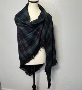 Unbranded Traditional Fringed Wool? Shawl Tartan Plaid Triangle Preppy - Picture 1 of 10