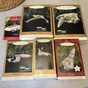 6 Star Trek The Next Generation Magic Hallmark Ornaments Boxed - Picture 1 of 13
