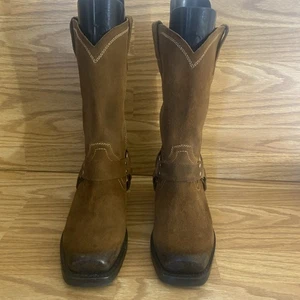 Brothers/Sons Wildleder Leder Harness Motorrad Stiefel Eckige Zehe Herren Größe 9 D - Bild 1 von 11