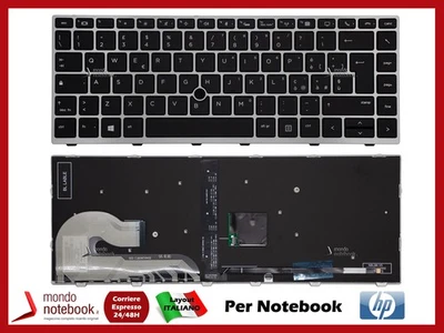 Tastiera Notebook HP EliteBook 840 G5 846 G5 745 G5 ZBook 14u G5 Frame Silver -