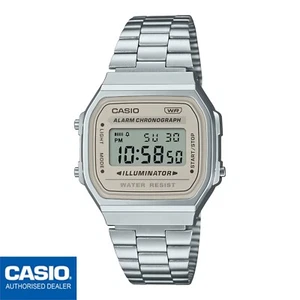 CASIO A168WA-8AYES⎪A168WA-8A⎪Original⎪Vintage ICONIC⎪Beige⎪PLATA - Imagen 1 de 4