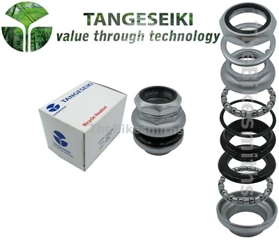 Tange Seiki Passage 30.0/27.0mm fits 1" Threaded Bike Headset Satin Silver  - Image 1 of 2