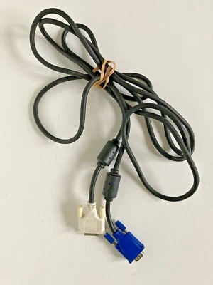 DVI to VGA Cable. Kawasaki Computer Connector Points. Black. 3 metre - Image 1 of 2