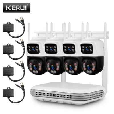 KERUI 6MP 8CH NVR Security Camera System Outdoor Dual lens Audio Wifi Home CCTV  - Image 1 of 4