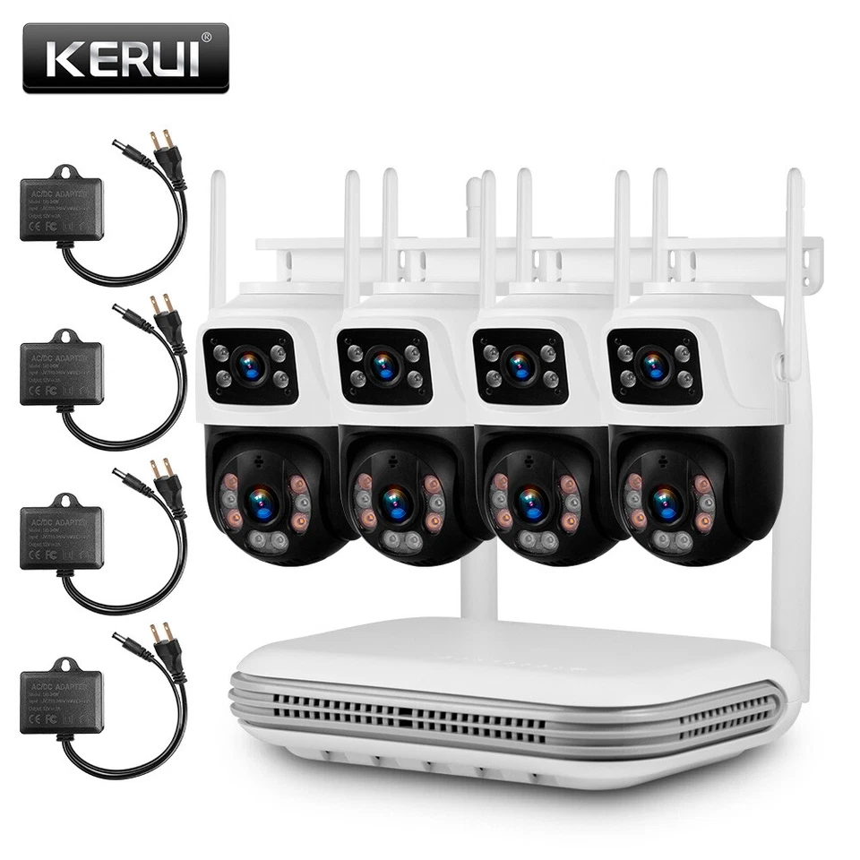 KERUI 6MP 8CH NVR Security Camera System Outdoor Dual lens Audio Wifi Home CCTV  - Image 1 of 4