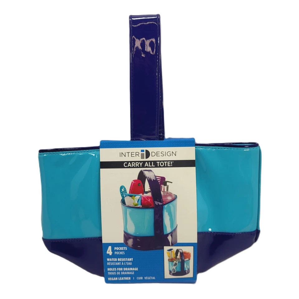 Bolso de Mano Inter Design, 4 Bolsillos, Resistente al Agua Vegano 2 Tonos Cuero Azul Foto 1 de 4