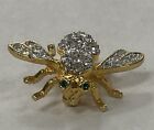 Joan Rivers Gold Tone Pave Crystal  And Green Rhinestone Bee Brooch