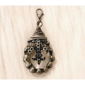 Colgante Brutalista Vintage Flor de Lis Tono Plata Metal Medieval Grunge 15085 - Imagen 1 de 8