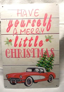 New 12x8 Old Corvette Trees "Have Yourself Merry Little Christmas" Metal SIGN - Picture 1 of 5