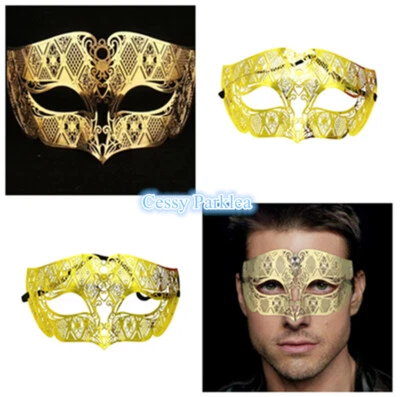 C1-3 MENS MALE Masquerade Eye-Mask Venetian Costume Party Accessories Gold - Image 1 of 4