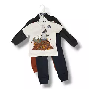 Tommy Bahama Boys Dinosaur Outfit 3T 1 Tshirt 2 Pants 1 Long Sleeve Hoodie Shirt - Picture 1 of 9