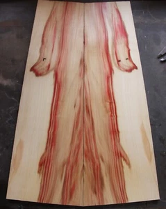 Curly red flame box elder maple drop top .32" thk bass guitar tonewood 2593 - Picture 1 of 9