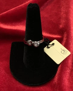 CALVIN KLEIN Women’s Stainless Steel Silver-Toned Precious Ring Set SIZE 9 NIB - Picture 1 of 4