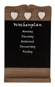 Holztafel Memotafel mit 3 Herzen - Höhe 24 cm Breite 38 cm - Kreidetafel - Bild 1 von 2