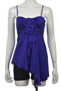 NEW Karen Millen Womens Top Size 4 Blue Color Block Blouse Sleeveless Shirt NWT - Picture 1 of 5