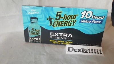 Energía de 5 horas fuerza extra ~ paquete de valor de 10 unidades ~ frambuesa azul caducidad 23/01 Foto 1 de 2