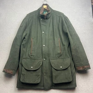 ALAN PAINE Field Coat Mens Large Green Tweed Country Shooting Jacket Hunting - Picture 1 of 18