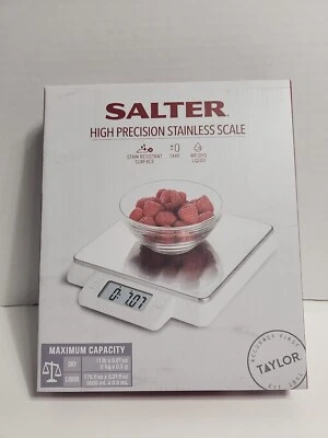 Báscula de cocina digital de acero inoxidable de alta precisión SALTER - 11 lb de capacidad - 1078SS Foto 1 de 4