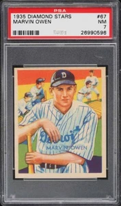 1935 Diamond Stars BB Card # 67 Marvin Owen Detroit Tigers PSA 7 NRMT - Picture 1 of 2