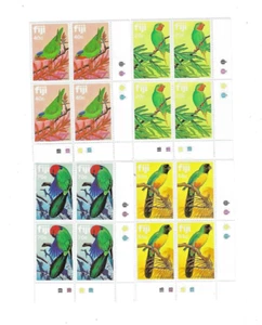Fiji 1983 Parrots. Set of Corner Blocks of Four. Unmounted Mint. SG 651-54. - Picture 1 of 3
