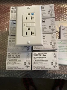 8X Cooper Shock Sentry GFCI Duplex Receptacle WRVGF20W (White) - Picture 1 of 8