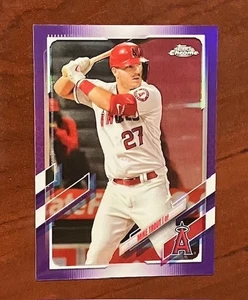MIKE TROUT 2021 Topps Chrome # 27 PURPLE REFRACTOR #d /299 - Picture 1 of 2