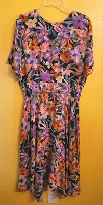VTG Talbots Silk Floral Midi Dress Hong Kong Tropical Garden Colorful Floral 16 - Image 1 of 4